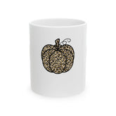 Ceramic Mug 11oz, Pumpkin mug, Halloween mug, white cofee mug, cozy coffe mug, novelty coffee mug, pumpkin mug The Aurora Touch