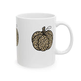 Ceramic Mug 11oz, Pumpkin mug, Halloween mug, white cofee mug, cozy coffe mug, novelty coffee mug, pumpkin mug The Aurora Touch