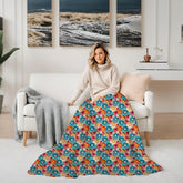 Throw Blanket, Bright colorful floral all over print pattern soft comfy silky couch bed travel holiday must relaxing holiday gift throw The Aurora Touch