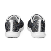 Women’s athletic shoes, sexy chic casual sporty black lace pattern print work gym travel comfy soft light breathable designer sneaker