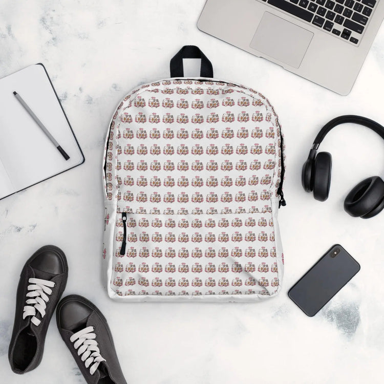 Backpack, Kitty cat love AOP design computer laptop cell phone book everyday school work travel bag