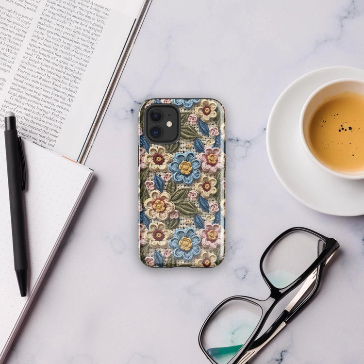 Tough Case for iPhone®, crotchet AOP pretty pattern iphone 15 iphone 14 stylish everyday school work phone case cover for all occasions