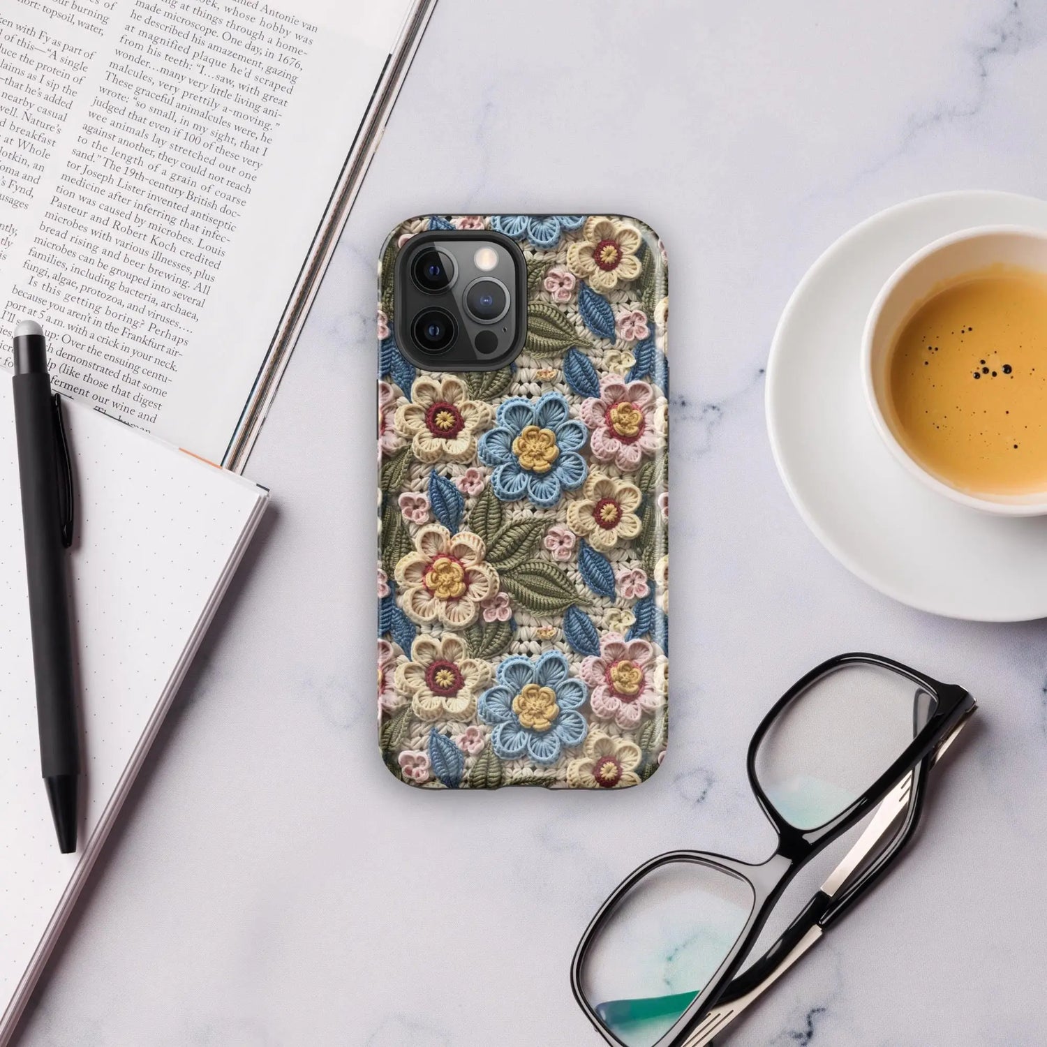 Tough Case for iPhone®, crotchet AOP pretty pattern iphone 15 iphone 14 stylish everyday school work phone case cover for all occasions