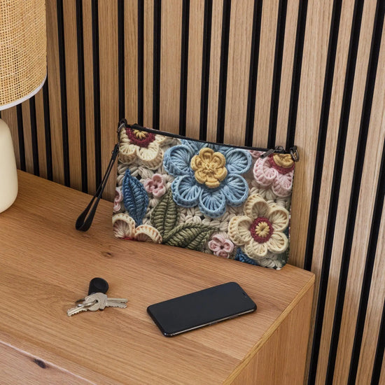 Crossbody bag, premium designer floral crotchet casual dinner everyday wrist shoulder work school date purse handbag The Aurora Touch