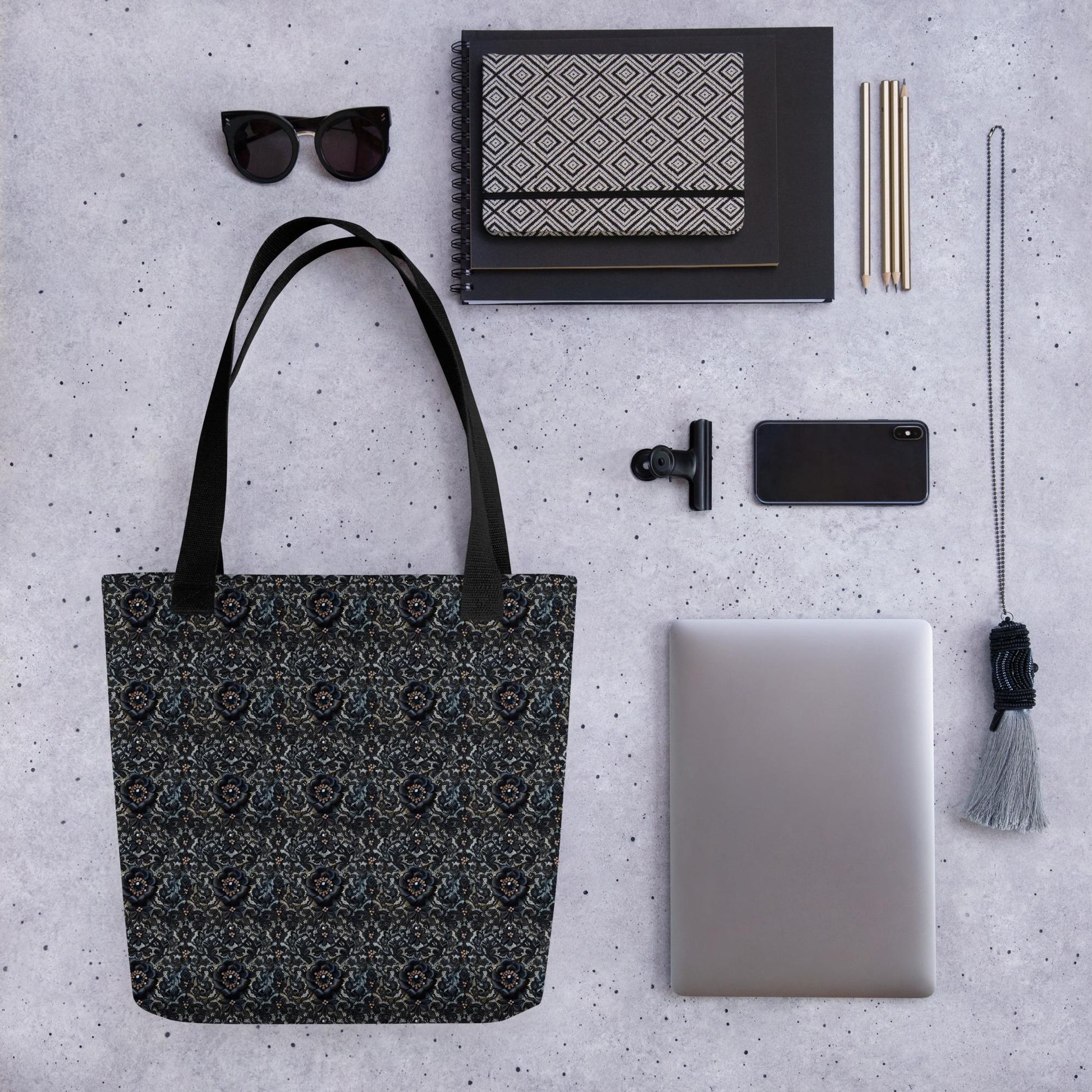 Holiday style lace design Tote bag casual everyday shopping office travel gym school gifting fancy stylish purse