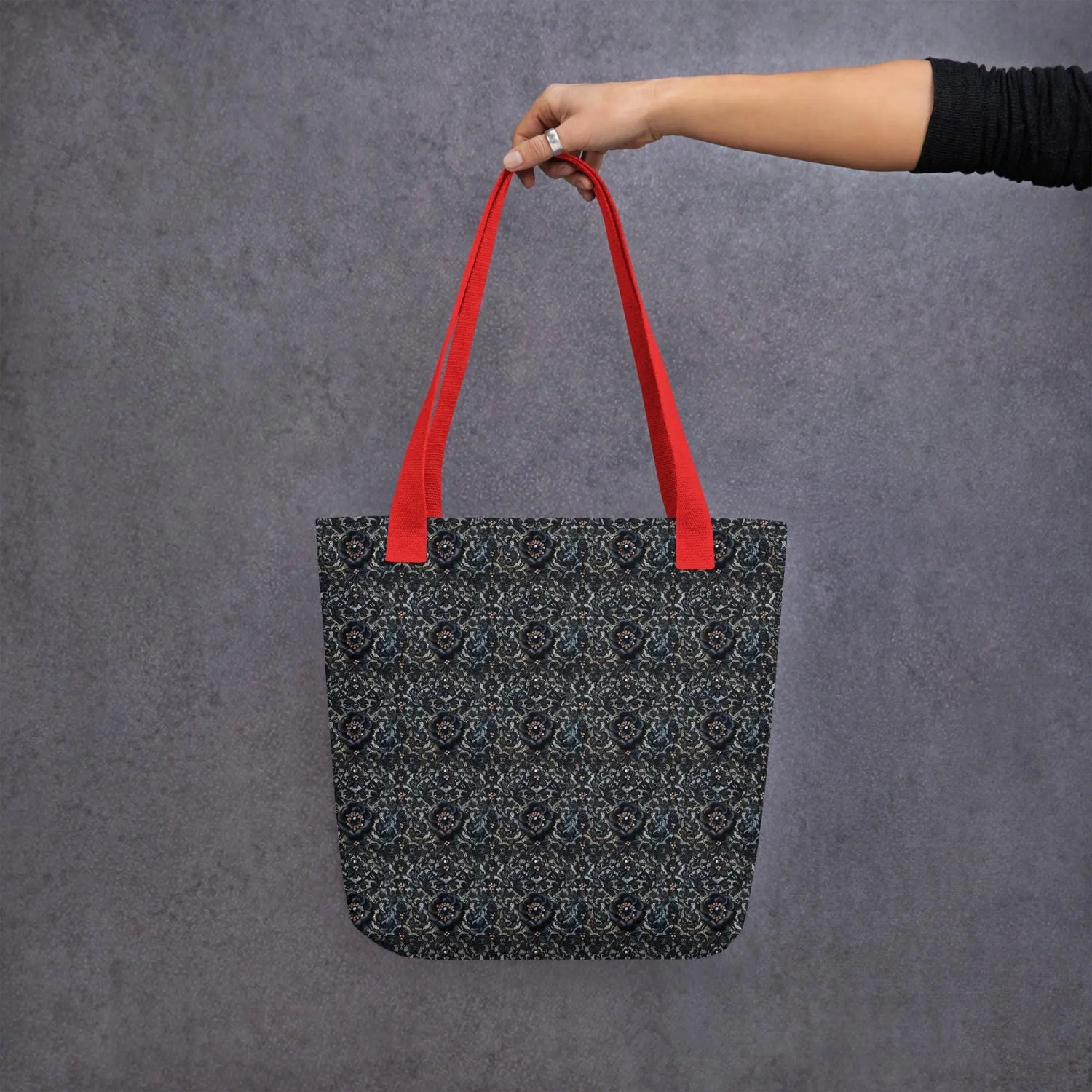 Holiday style lace design Tote bag casual everyday shopping office travel gym school gifting fancy stylish purse
