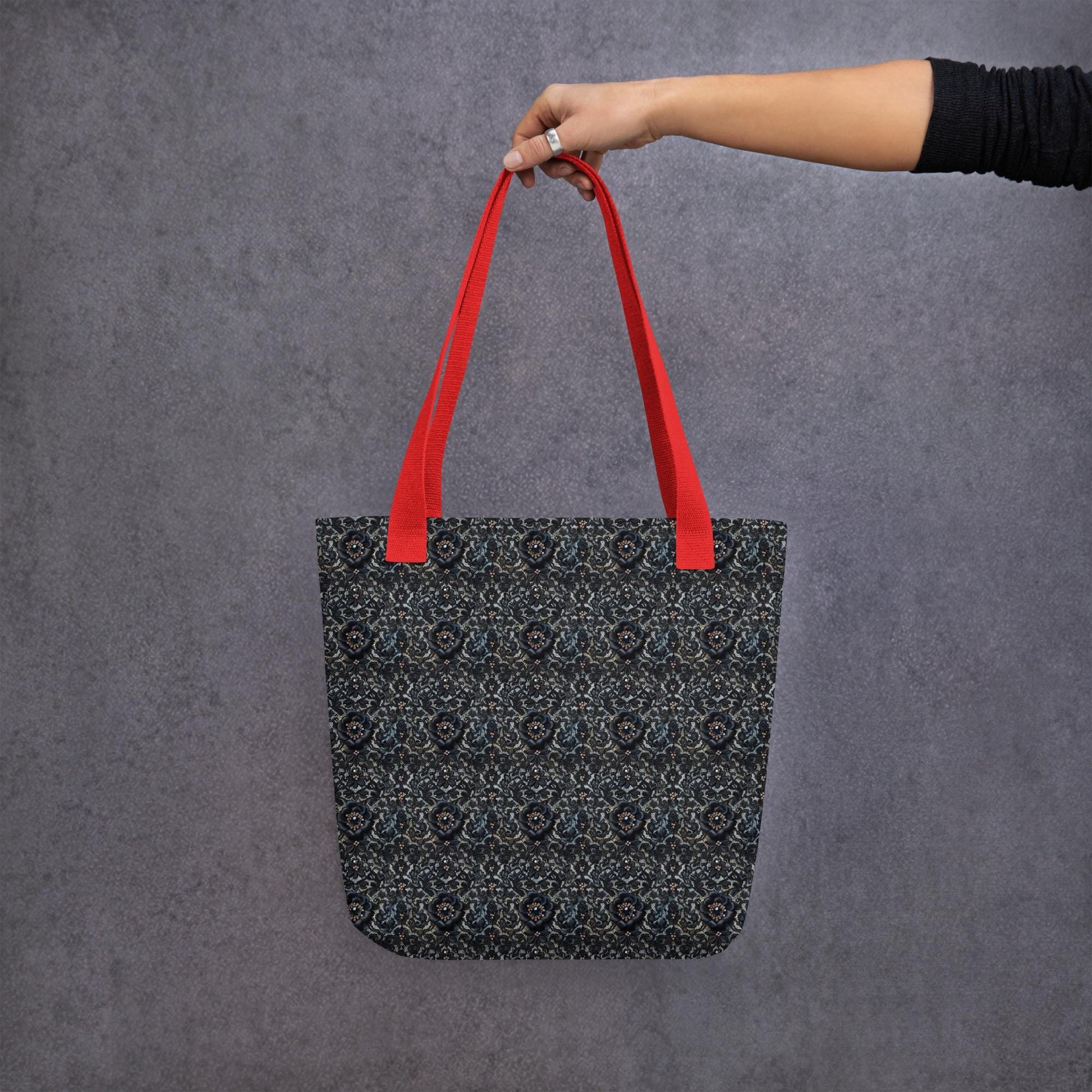 Holiday style lace design Tote bag casual everyday shopping office travel gym school gifting fancy stylish purse