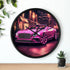 Wall Clock, Pink Bentley exotic vibrant fancy Barbie car design for bedroom hallway living room office upscale luxury wall art home decor The Aurora Touch