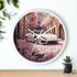Wall Clock, White Lamborghini modern day exotic car portrait home room soft pink rose petal wall art decor designer Gift The Aurora Touch