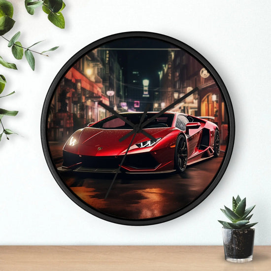 Wall Clock, Red Hot Lamborghini bachelor student dorm office home fancy exotic luxury car wall art The Aurora Touch