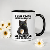 Accent Coffee Mug (11, 15oz), black cat sarcastic humorous saying everyday kitchen coffee tea color accent funny gift mug The Aurora Touch