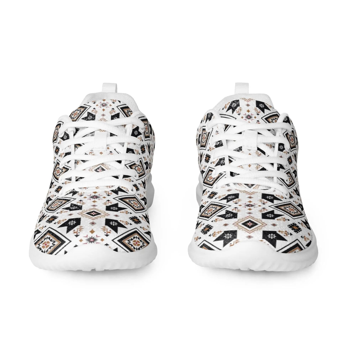 Women’s athletic shoes, Tribal all over print pattern design casual sport school work walking comfy soft lace up stylish tennis shoe