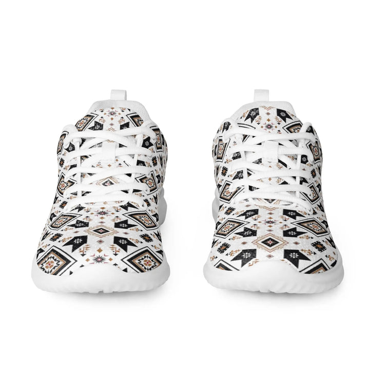 Women’s athletic shoes, Tribal all over print pattern design casual sport school work walking comfy soft lace up stylish tennis shoe