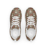 Women’s athletic shoes, Sugar skull pretty day of the dead style portrait floral print casual walking workout sport tennis shoe