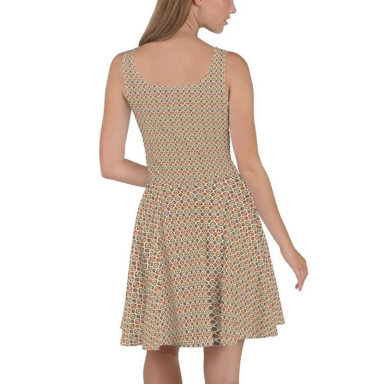 Skater Dress, Casual fun sexy club dinner soft elegant tribal pattern versatile all occasion short flared dress