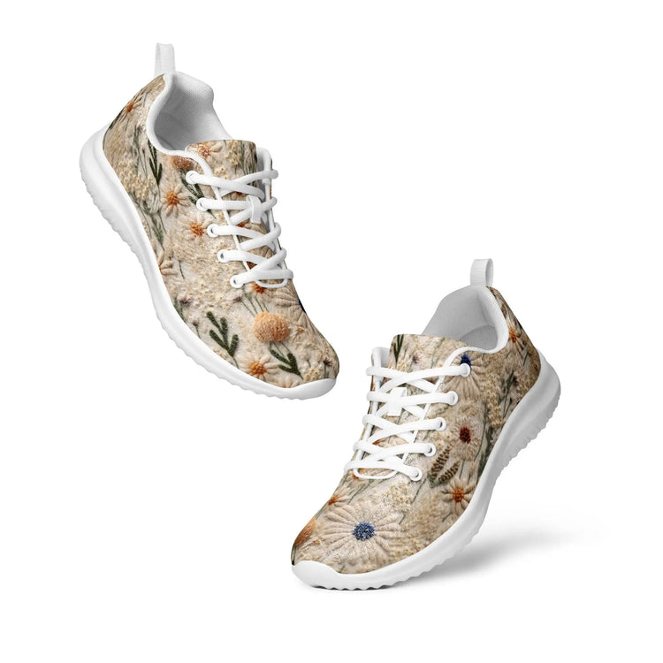 Women’s athletic shoes, Floral crotchet 3D pattern all over print walking everyday casual sports tennis school work shoe