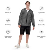 Men’s windbreaker, Male all over Native pattern print design stylish casual classy winter summer fall water resistant  light fabric jacket The Aurora Touch
