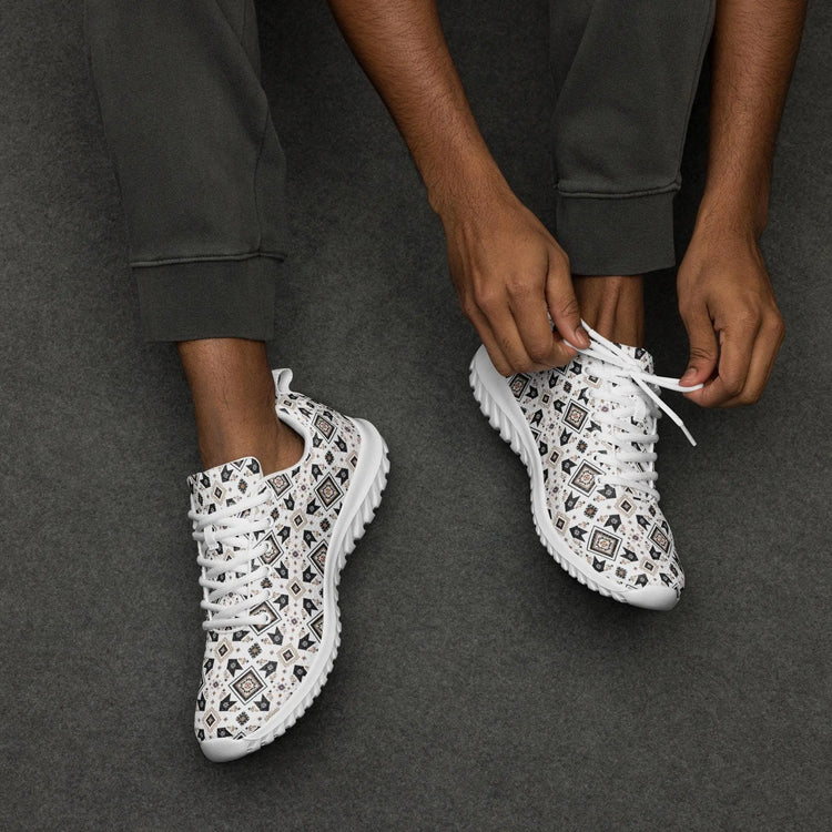 Men’s athletic shoes, Male tribal all over pattern print design comfy sporty walking jogging working casual stylish fashion sneaker shoes