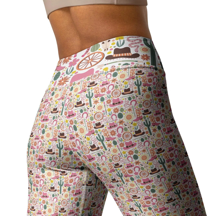 Yoga Leggings, Southern country style design all over pattern female workout casual stretchy soft smooth stylish blazer shirt pairing pants The Aurora Touch