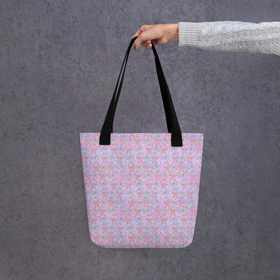 Celestial neon colored Tote all purpose travel school work fashionable mystical print pattern butterfly design stylish bag The Aurora Touch