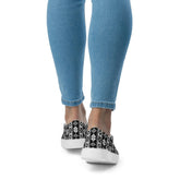 Women’s slip-on canvas shoes, Tribal pattern print fashion school work play casaul everyday style jean skirt shorts skater shoe