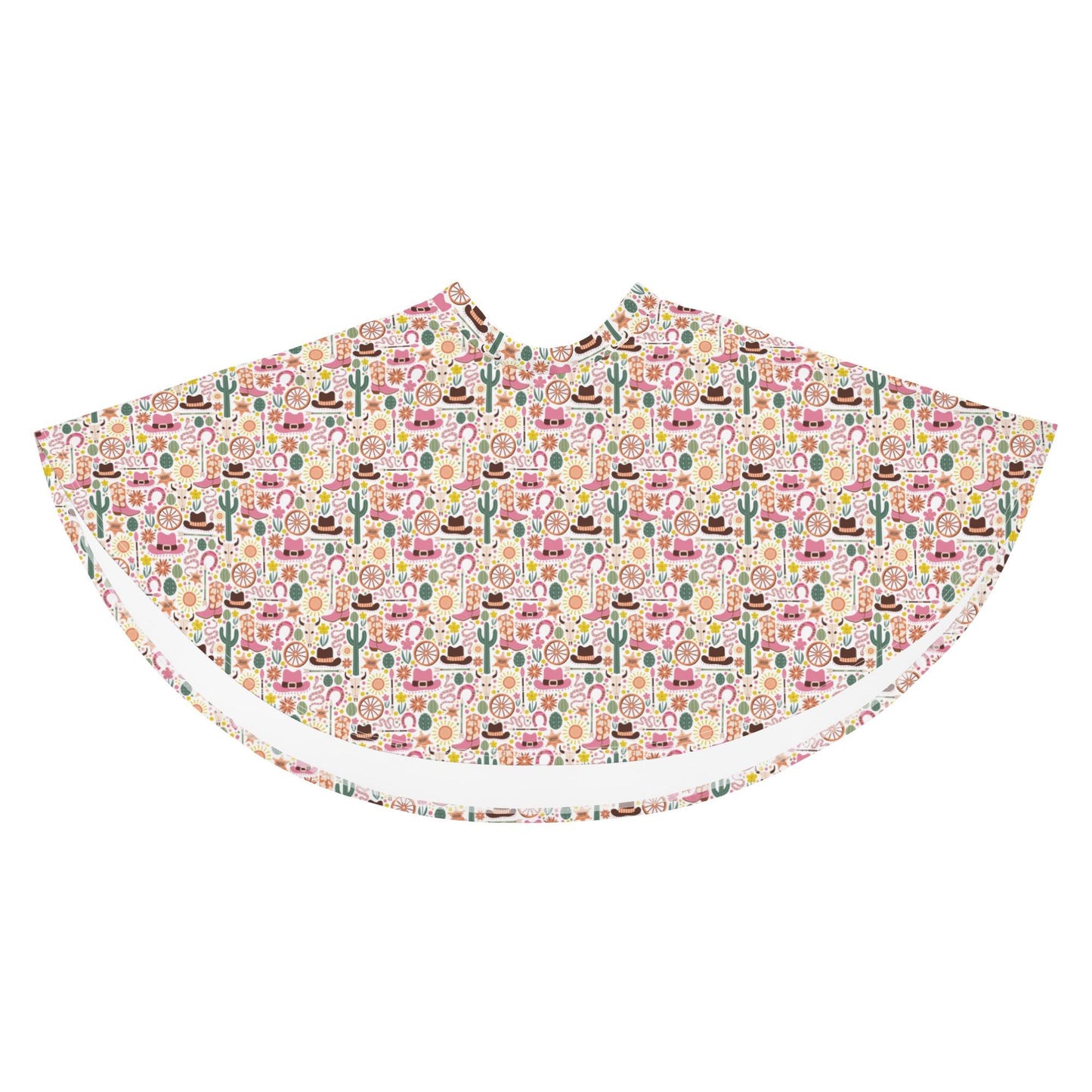 Skater Skirt, Cowboy country style pattern flattering comfy casual dressy everyday day night life flowy colorful skirt