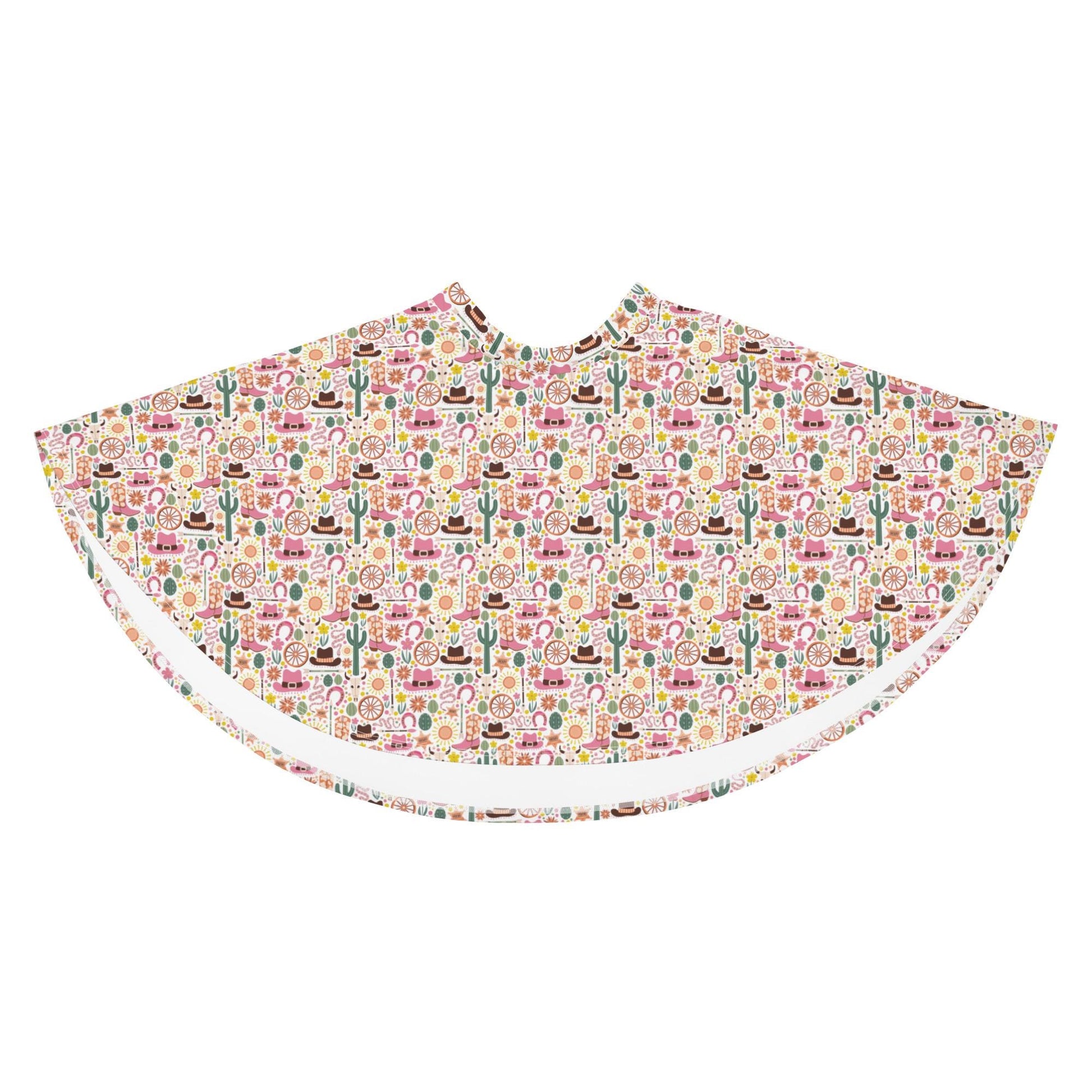 Skater Skirt, Cowboy country style pattern flattering comfy casual dressy everyday day night life flowy colorful skirt