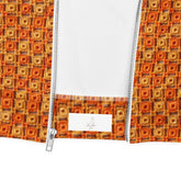 Unisex Bomber Jacket, women men orange crotchet all over print stylish design casual modern day special event every day designer clothing