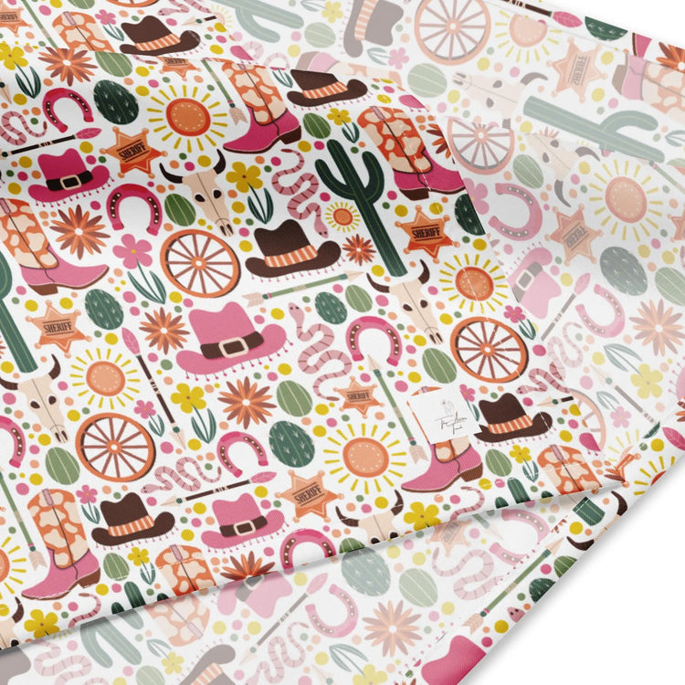 All-over print bandana, Cowboy country theme pattern stylish doggie lightweight pet scarf for lovable pet family member