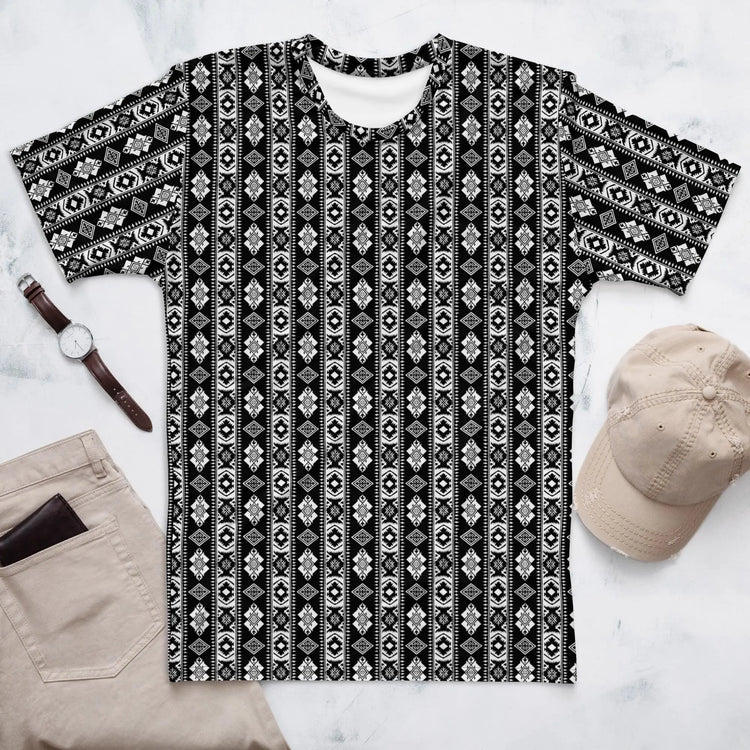 Mens Trendy Casual Black & White All Over Pattern Designer Casual Eye Catching Wear The Aurora Touch