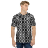 Mens Trendy Casual Black & White All Over Pattern Designer Casual Eye Catching Wear The Aurora Touch