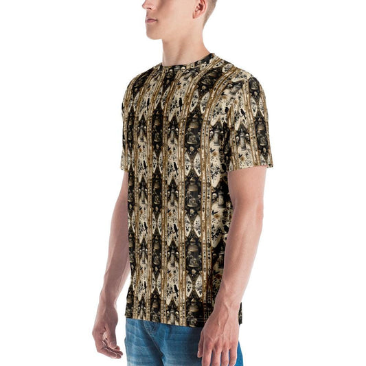 Men&#39;s t-shirt, Gothic style pattern print casual simple everyday versatile smooth comfortable male jean shirt