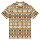 Men’s slim fit aztec western print polo casual classic work business dinner stylish fashion modern male shirt The Aurora Touch