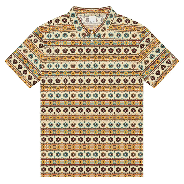 Men’s slim fit native print polo casual classic work business dinner stylish fashion modern male shirt