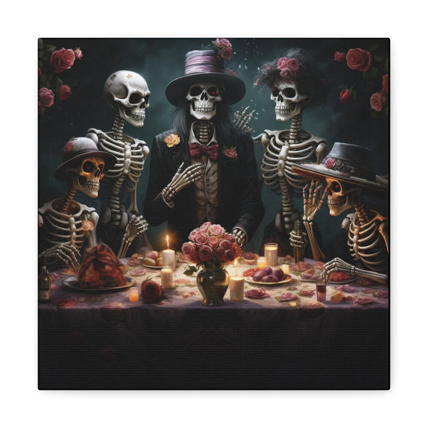 Canvas Gallery Wraps, Halloween day of the dead vibrant traditional portrait hallway lounge room home  decor cool unique wall art The Aurora Touch