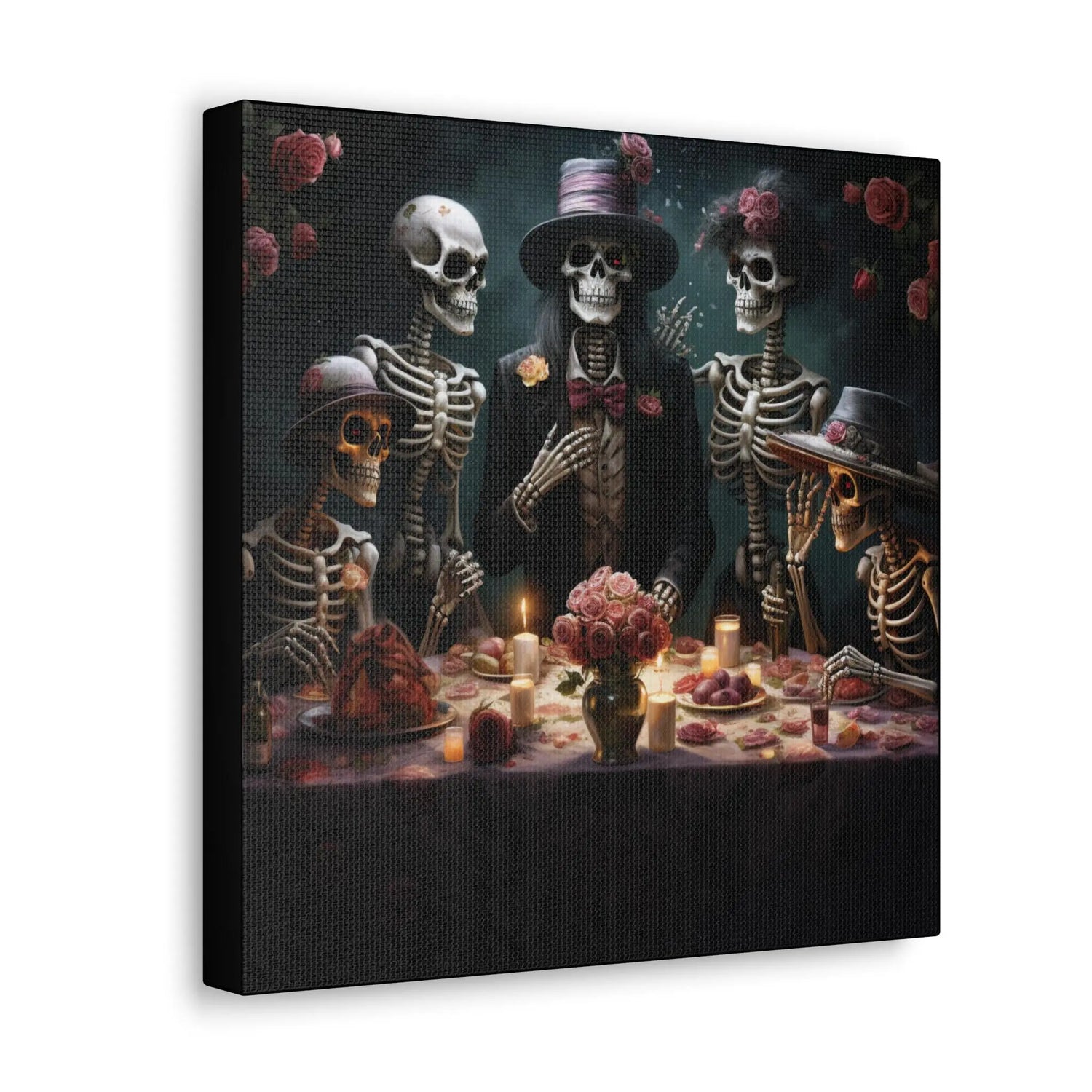 Canvas Gallery Wraps, Halloween day of the dead vibrant traditional portrait hallway lounge room home  decor cool unique wall art The Aurora Touch
