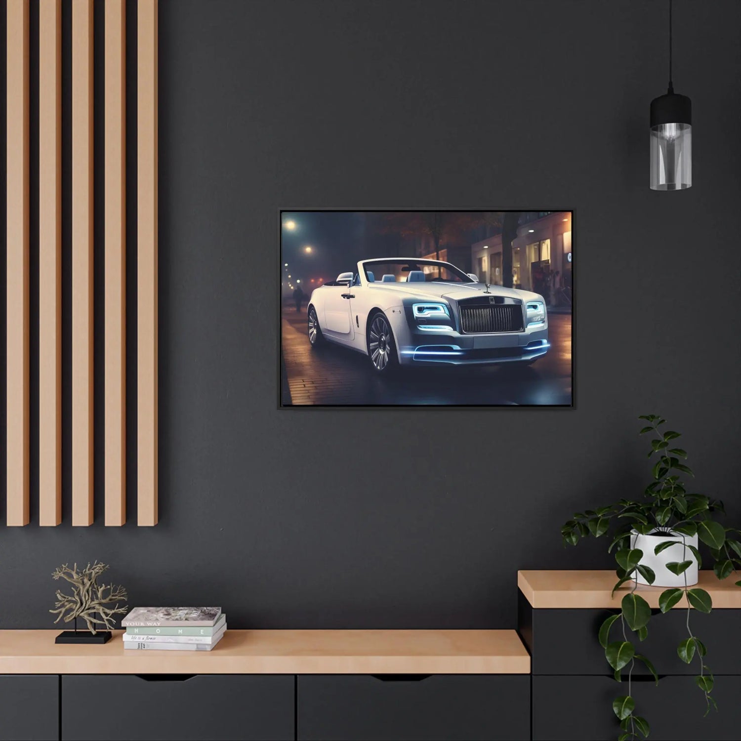 Gallery Canvas Wraps, Horizontal Frame, White Rolls Royce, Fancy Art Piece, Office Wall Art, Hallway Wall Art, Gift For Boss, Gift for Dad The Aurora Touch