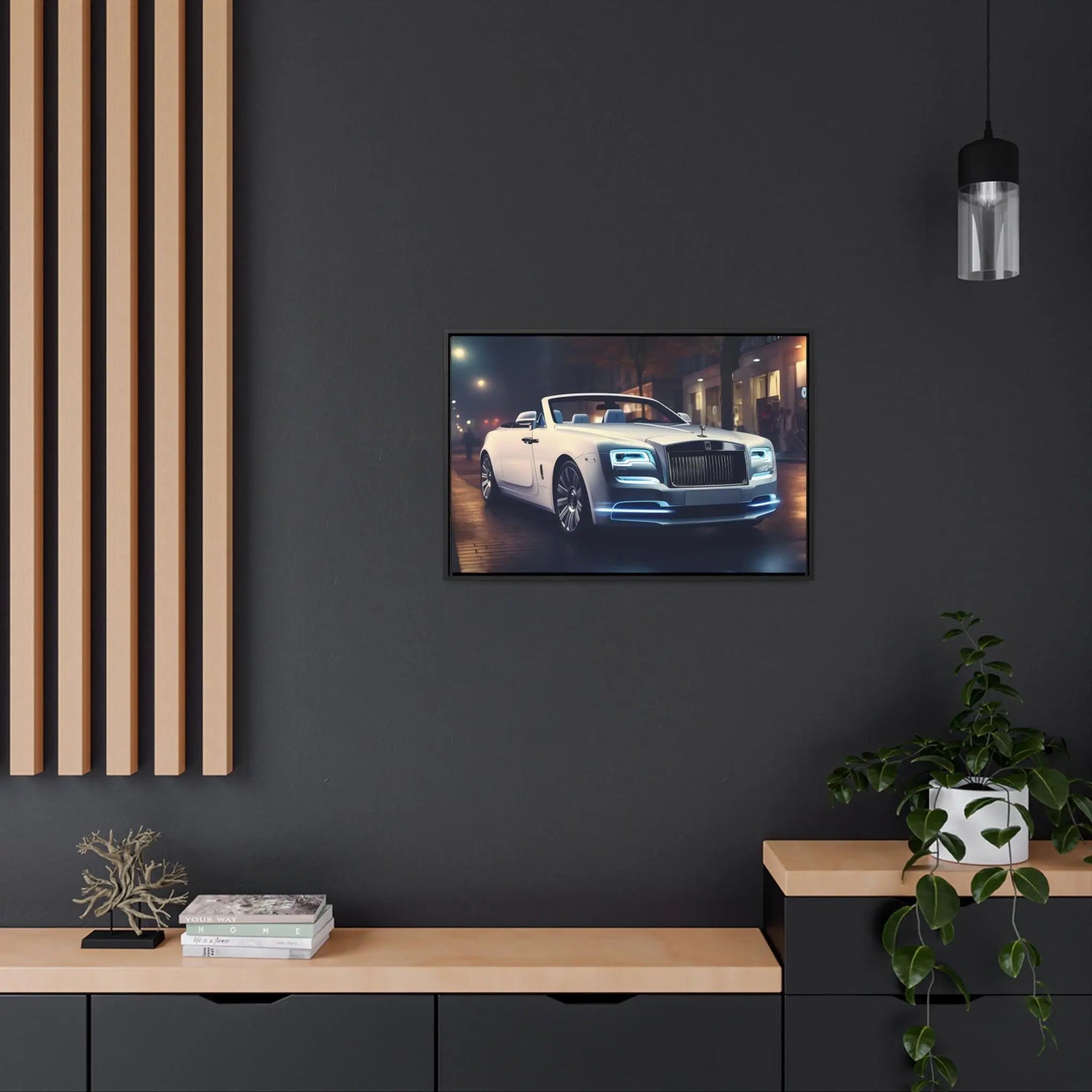Gallery Canvas Wraps, Horizontal Frame, White Rolls Royce, Fancy Art Piece, Office Wall Art, Hallway Wall Art, Gift For Boss, Gift for Dad The Aurora Touch