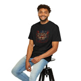 Unisex Garment-Dyed T-shirt, Day of the Dead dinner party gathering colorful bright Mexican art display casual jean school work apparel wear The Aurora Touch