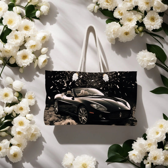 Ferrari Weekender Bag, Designer Carry On, Black Overnight Bag, Fancy Travel Bag, Roomy Duffel Bag, Special Designer Bag The Aurora Touch