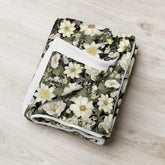 Throw Blanket, Floral all over print pattern soft velveteen relax couch bed travel stylish eye catching decorative chair gift throw. The Aurora Touch