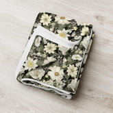Throw Blanket, Floral all over print pattern soft velveteen relax couch bed travel stylish eye catching decorative chair gift throw.