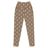 Leggings with pockets, Sugar skull day of the dead halloween themed fitted high waist all over pattern stretchy gym walking shopping pants