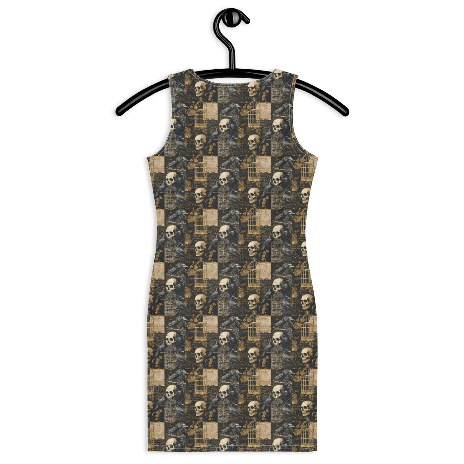 Bodycon dress, Gothic all over pattern casual date night blazer accent sexy spandex stretchy comfortable stylish Halloween vibe outfit The Aurora Touch