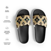Men’s slides, Native style design pattern casual beach home outdoor relaxed comfy fit stylish print everyday wear flip flop men shoes The Aurora Touch