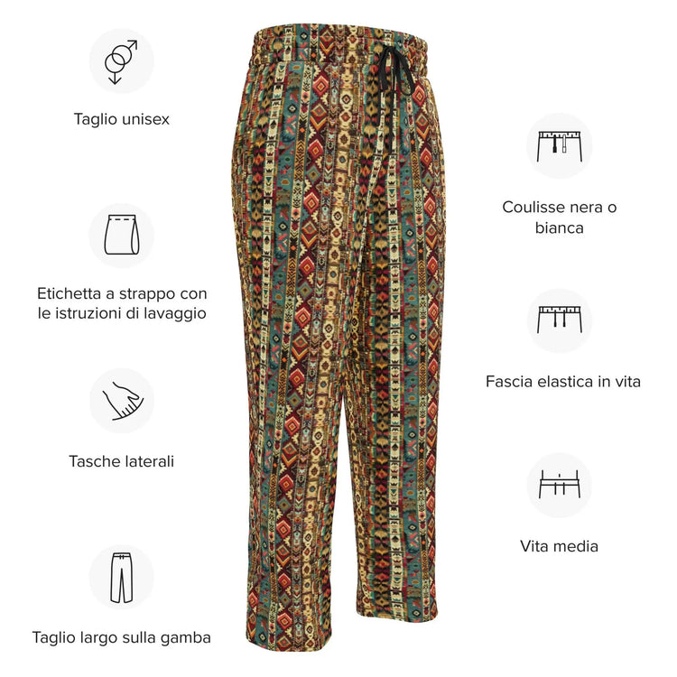Wide-leg joggers, Unisex fit native all over pattern design casual recycled fabric relaxed all day wear lounge sweat pants The Aurora Touch