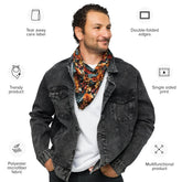 All-over print bandana, Fall floral all over prattern headband necktie armband doggy multi purpose autumn design print scarf The Aurora Touch