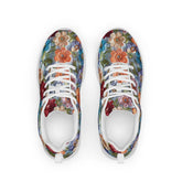 Women’s athletic shoes, stylish walking jogging shopping pretty floral crotchet AOP relax fashion everyday tennis sneaker shoes