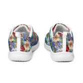 Women’s athletic shoes, stylish walking jogging shopping pretty floral crotchet AOP relax fashion everyday tennis sneaker shoes