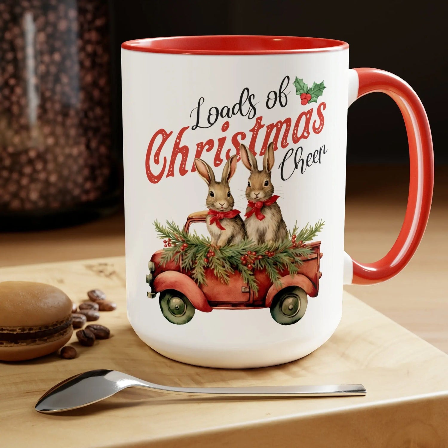 Two-Tone Coffee Mugs 15oz | Holiday & Office Mugs | Perfect Xmas Gifts | Novelty Farmhouse Kitchen Mugs | Country Holiday Coffee Cup The Aurora Touch